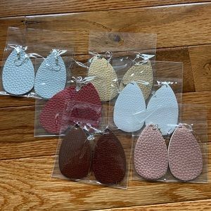 Set of 6 Leather Earrings